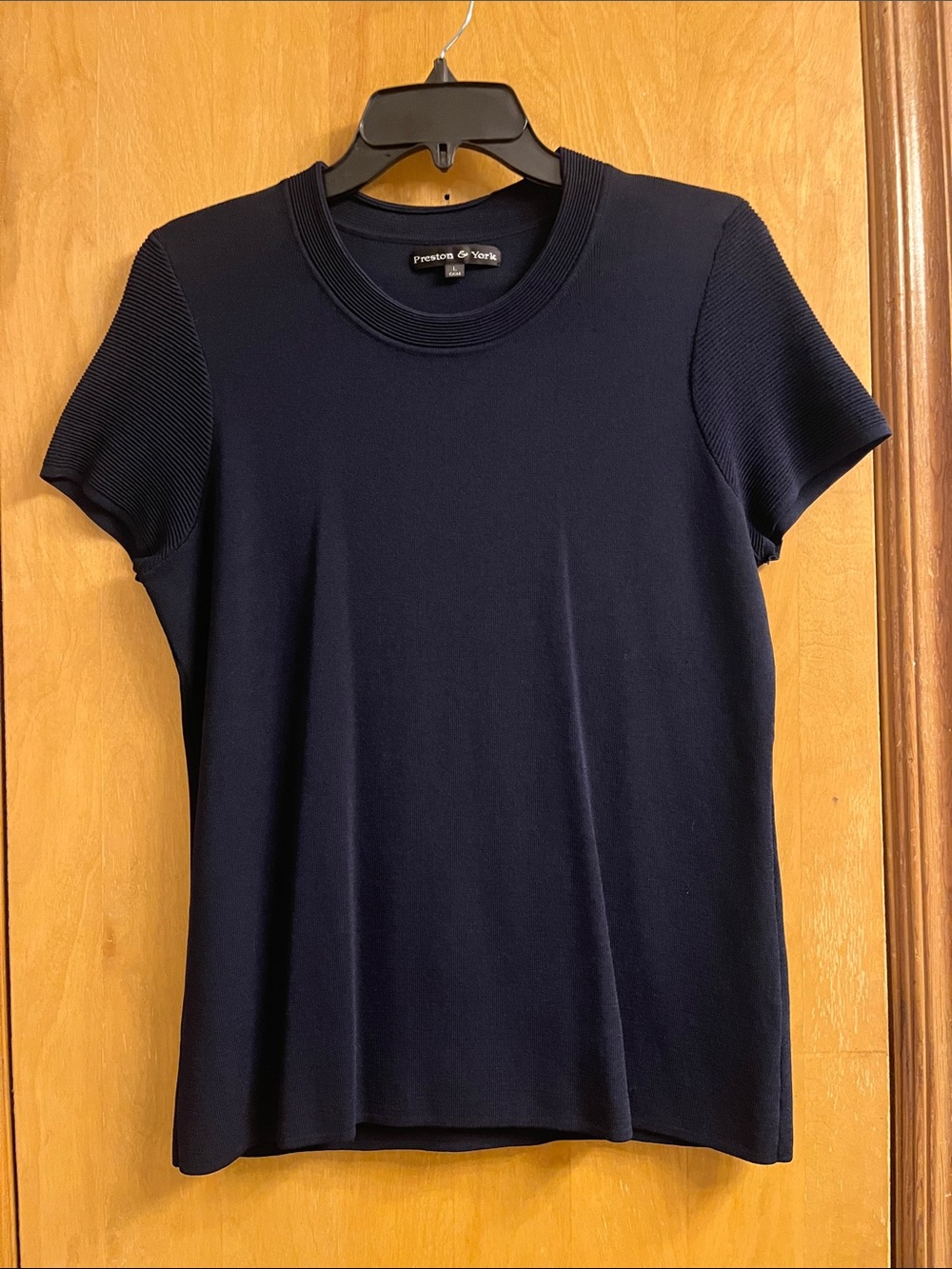 Preston & York Navy Short Sleeve Knit Top Women’s